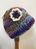Crochet Hat with Flower - Adult