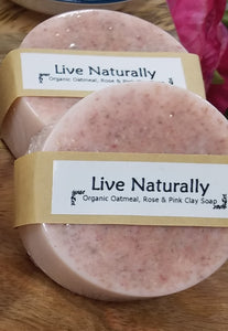 Organic Oatmeal, Rose & Pink Clay Soap