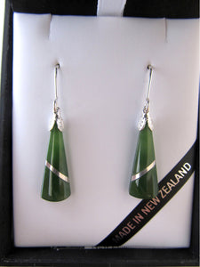 Greenstone Silver Thread Earrings
