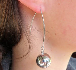 Silver Ball Drop Earrings
